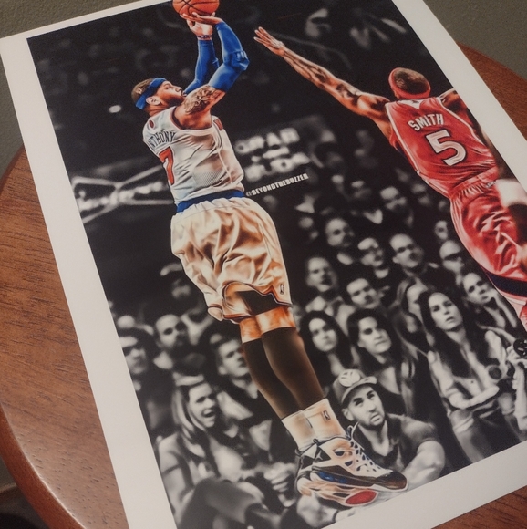 NEW! CARMELO ANTHONY KNICKS 8.5x11 ULTRA PREMIUM GLOSSY REPRINT COLOR ART POSTER - Picture 5 of 6